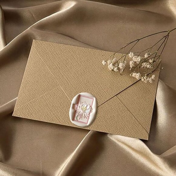 7pcs Flower Wax Seal Stamp Kit - Floral Wax Seal Stamp Heads and Wooden Handles - Picture 7 of 9